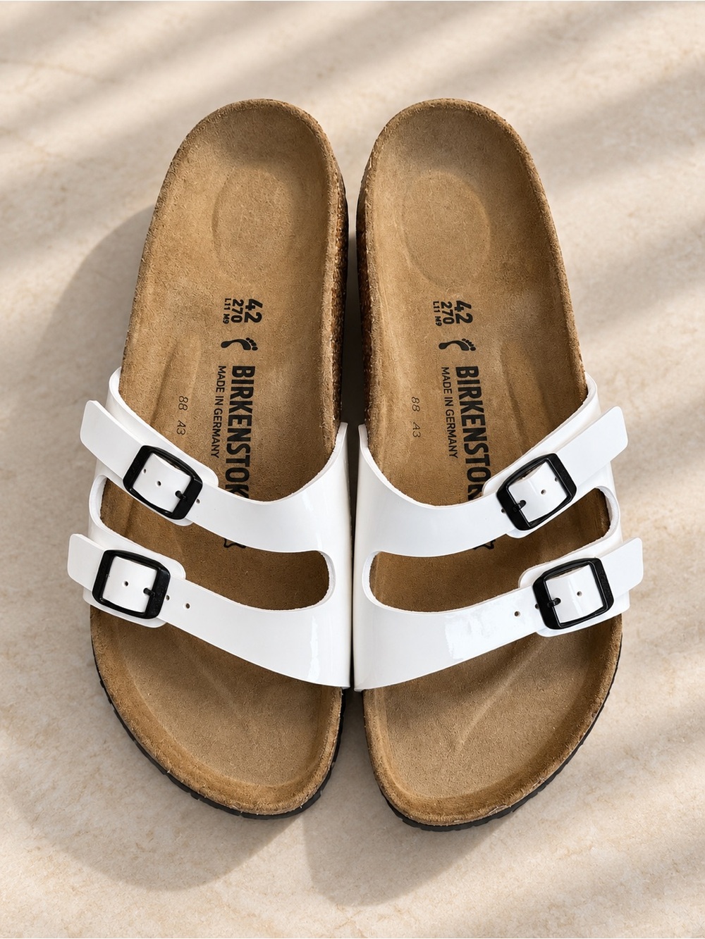 Birkenstock Ibiza Women’s White Patent Slide Sandals EU 42 US 11 New No Box